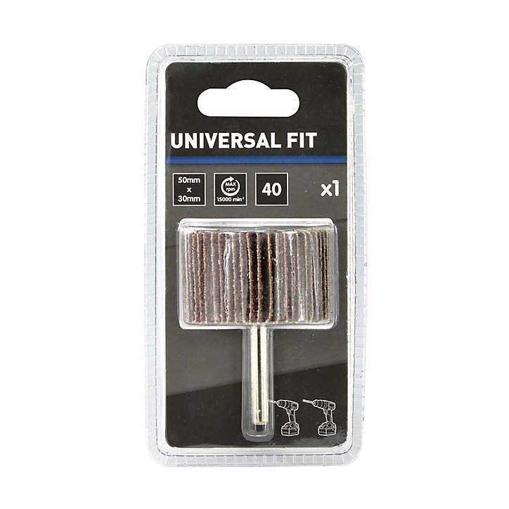 Rouleau abrasif Universal pour perceuse 50 x 30 mm, Grain 40
