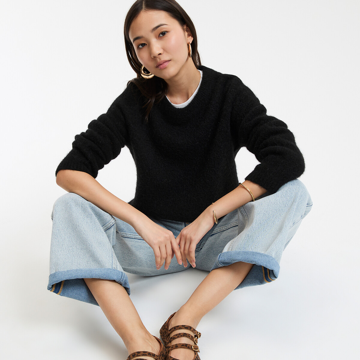 COLEÇÕES LA REDOUTE<br>Suéter em lã mista e alpaca, Assinatura IGNACE