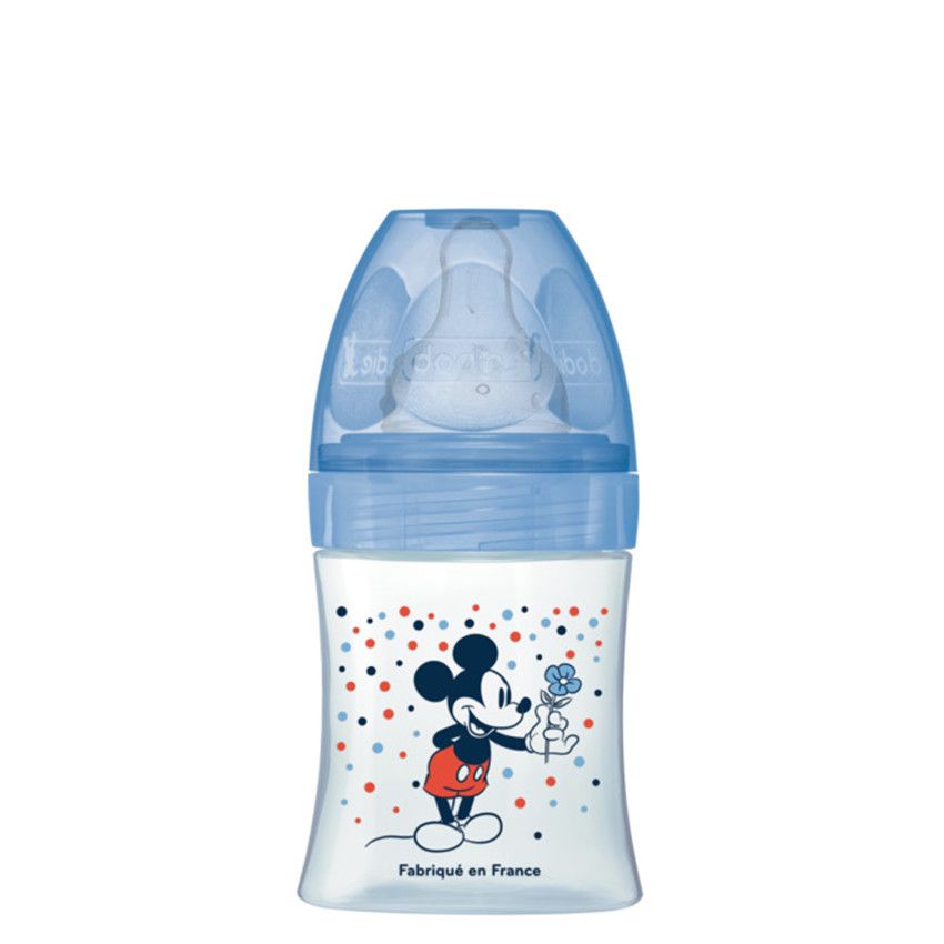 Biberon anti-colique Mickey 150 ml 0-6 mois - Bleu - Ecru