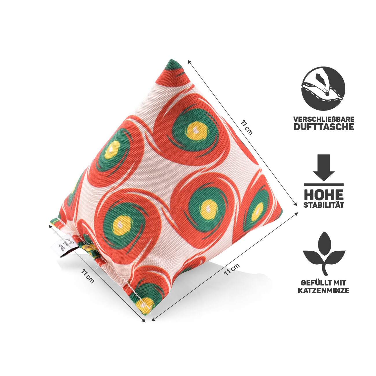 Canadian Cat Company Catnipspielzeug 6x Schmusepyramide Reggae Dot