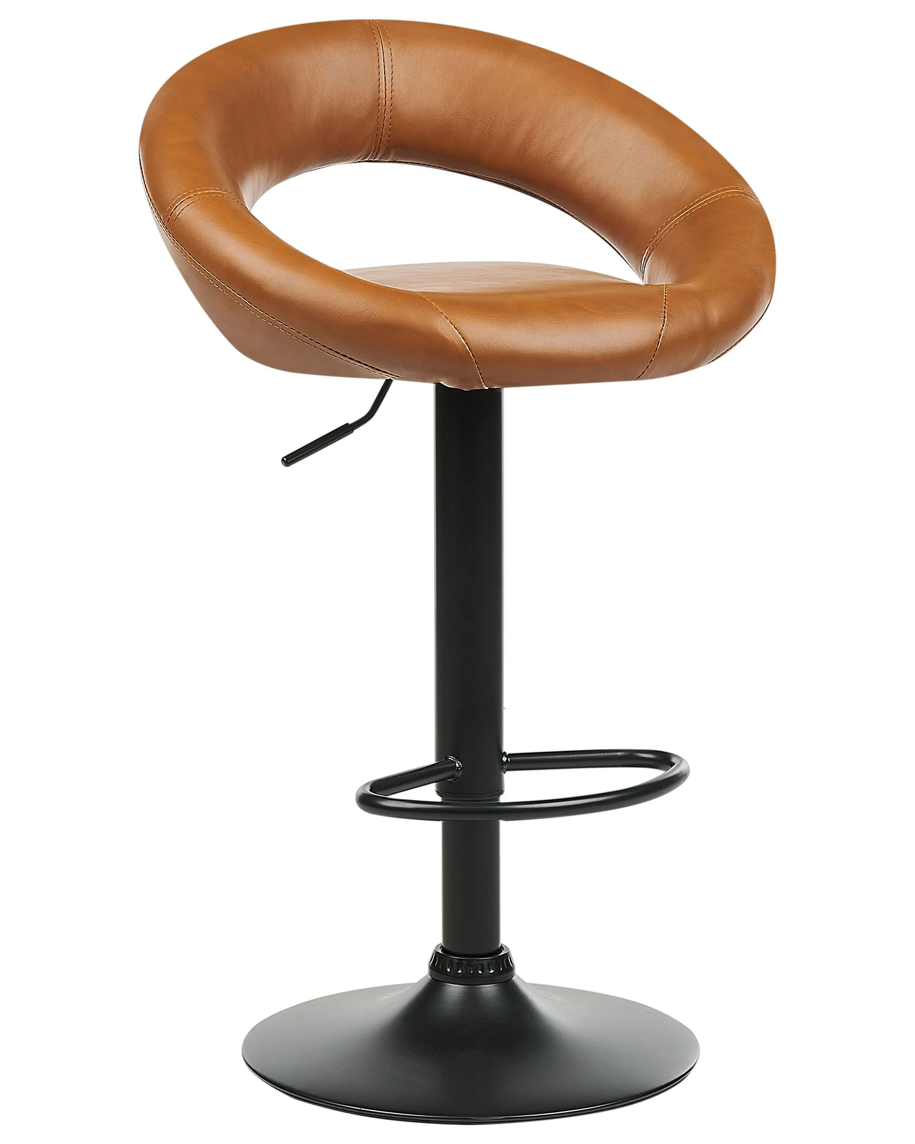 Set van 2 barstoelen PEORIA Kunstleer draaibaar Goudbruin