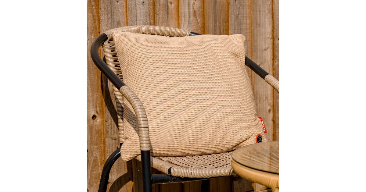 CozyUna Knitted 45 x 45 cm draadloos warmtekussen  (Lichtbeige, Powerbank 5000 mAh)