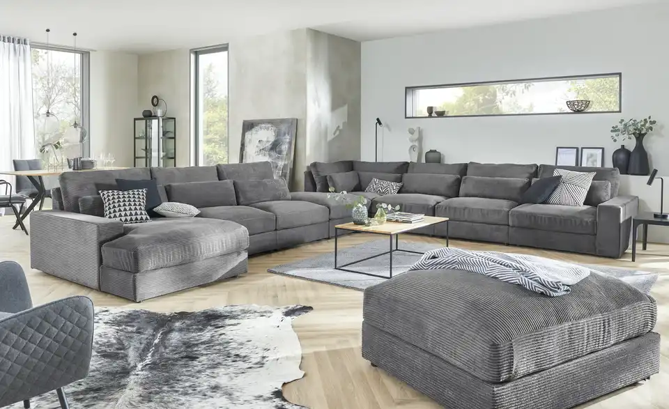 Element Branna Anthrazit Cordstoff Ottomane links
