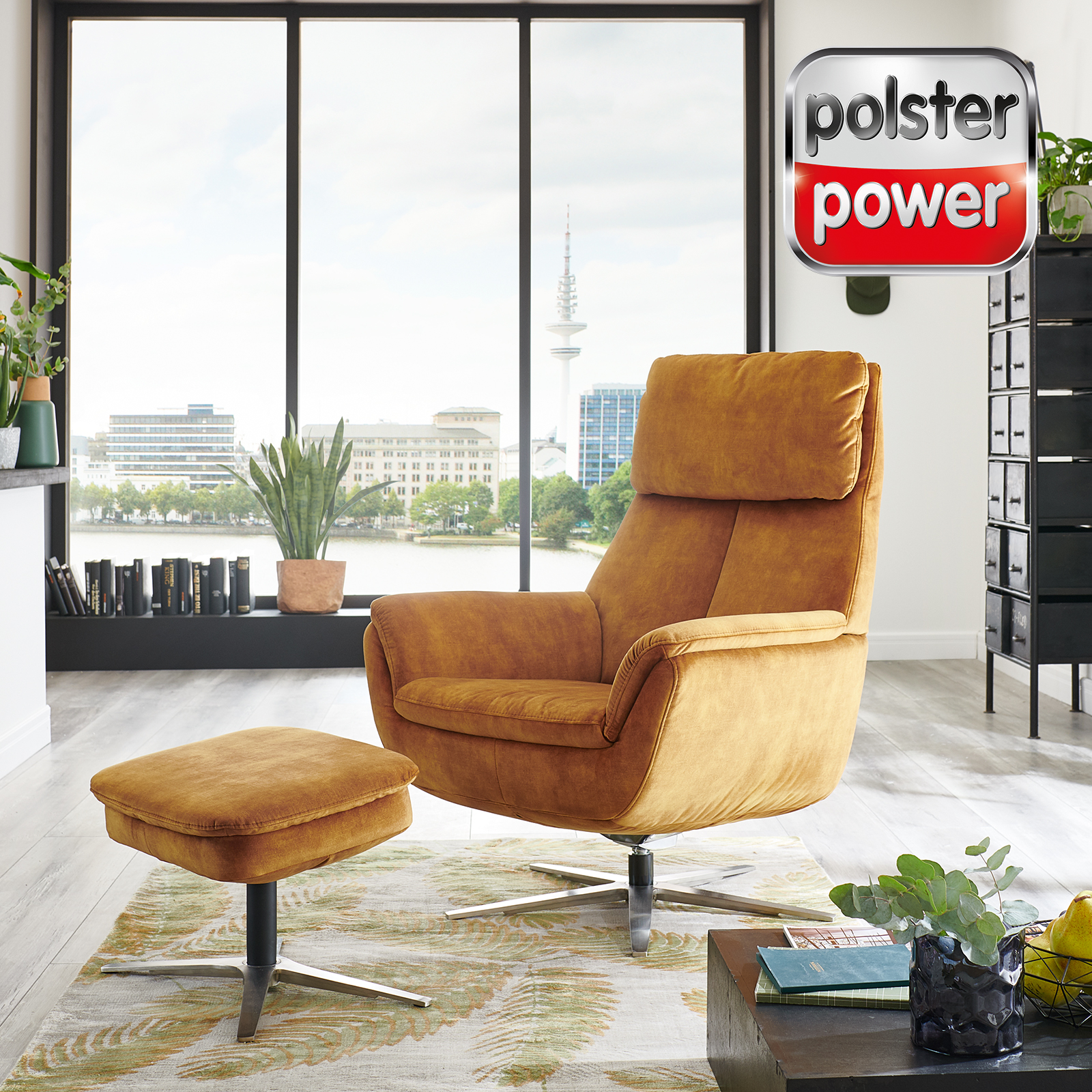 polsterpower Relaxsessel - gold - Basismodell