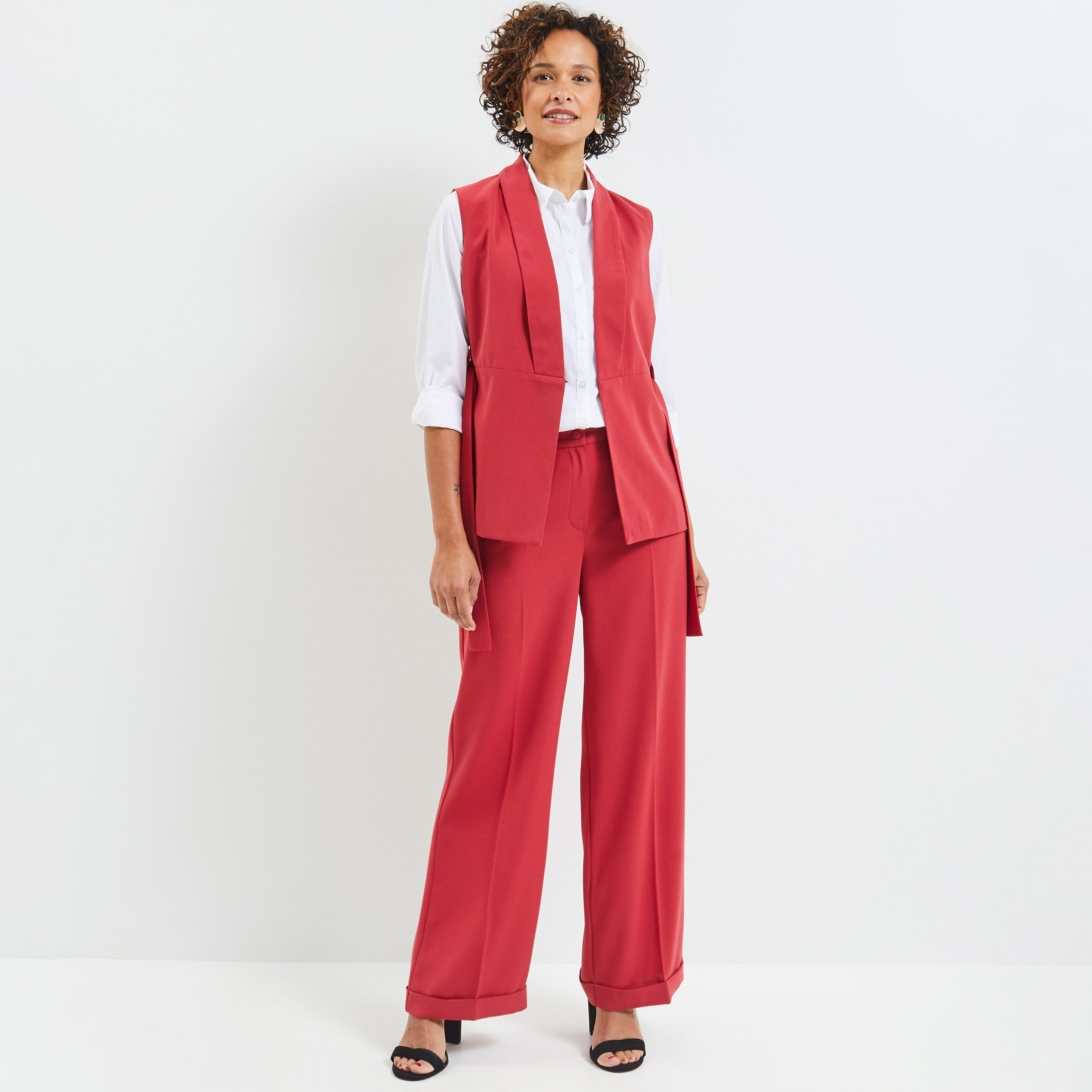 Pantalon large femme - TERRACOTTA