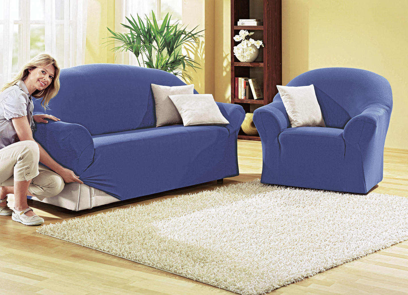 Schützende Stretchbezüge für Sessel und Sofa