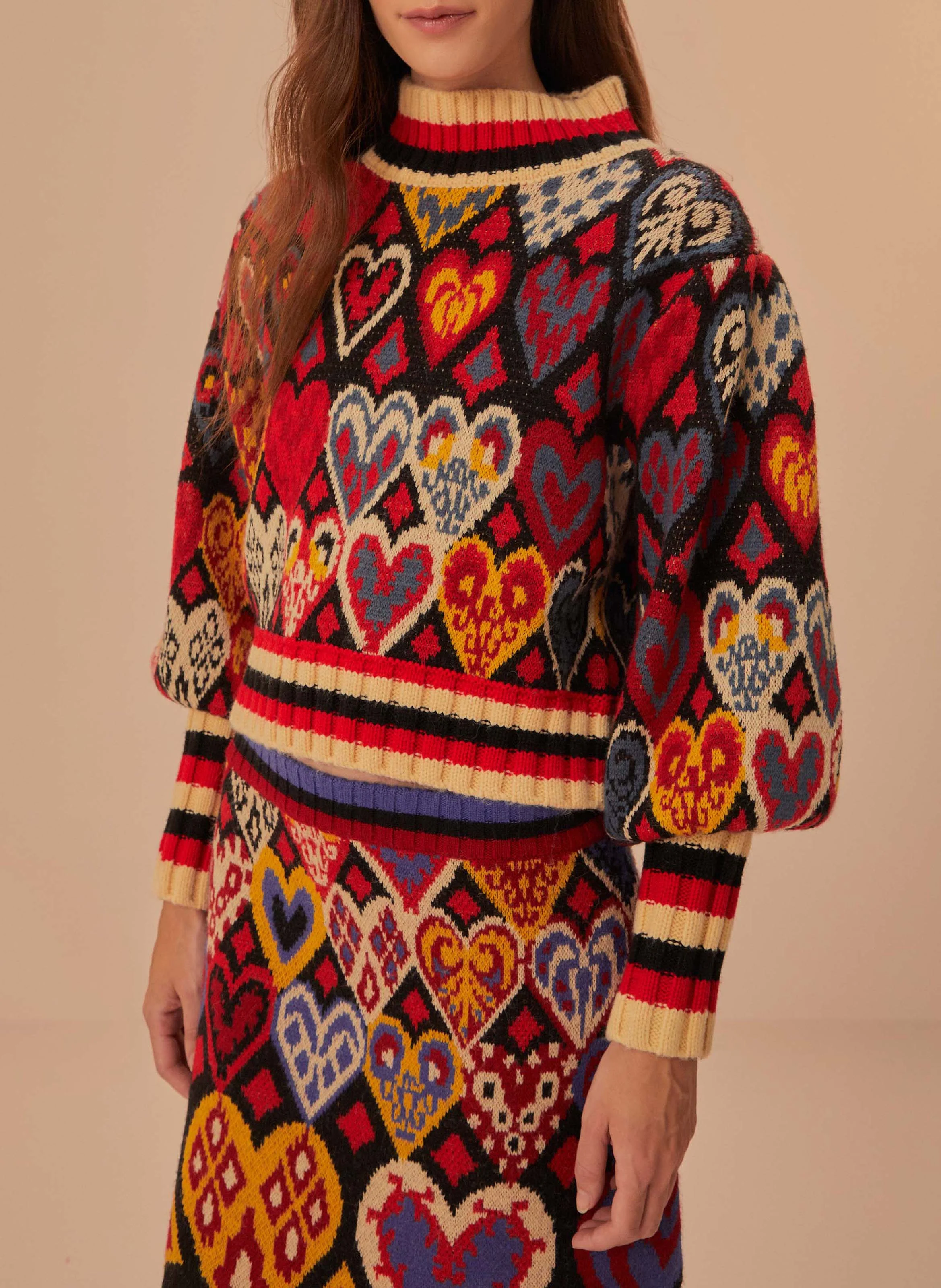 Pull cœurs| Multicolore
