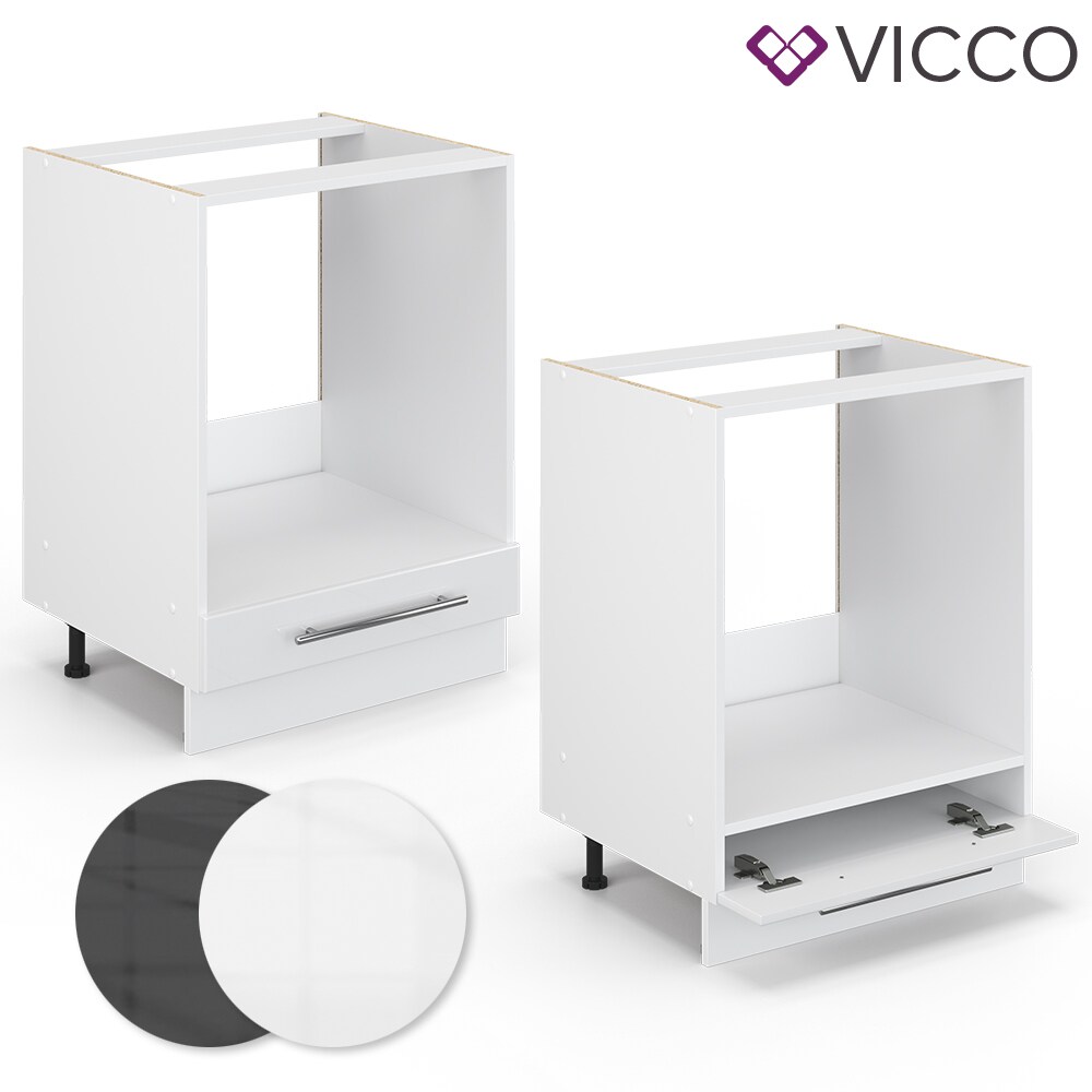VICCO Herdumbauschrank 60 cm Weiß Küchenzeile Unterschrank Fame