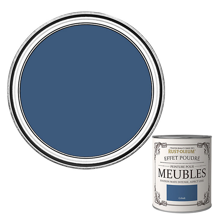 Peinture pour meubles Rust-Oleum cobalt effet poudré mat intense 0,75L