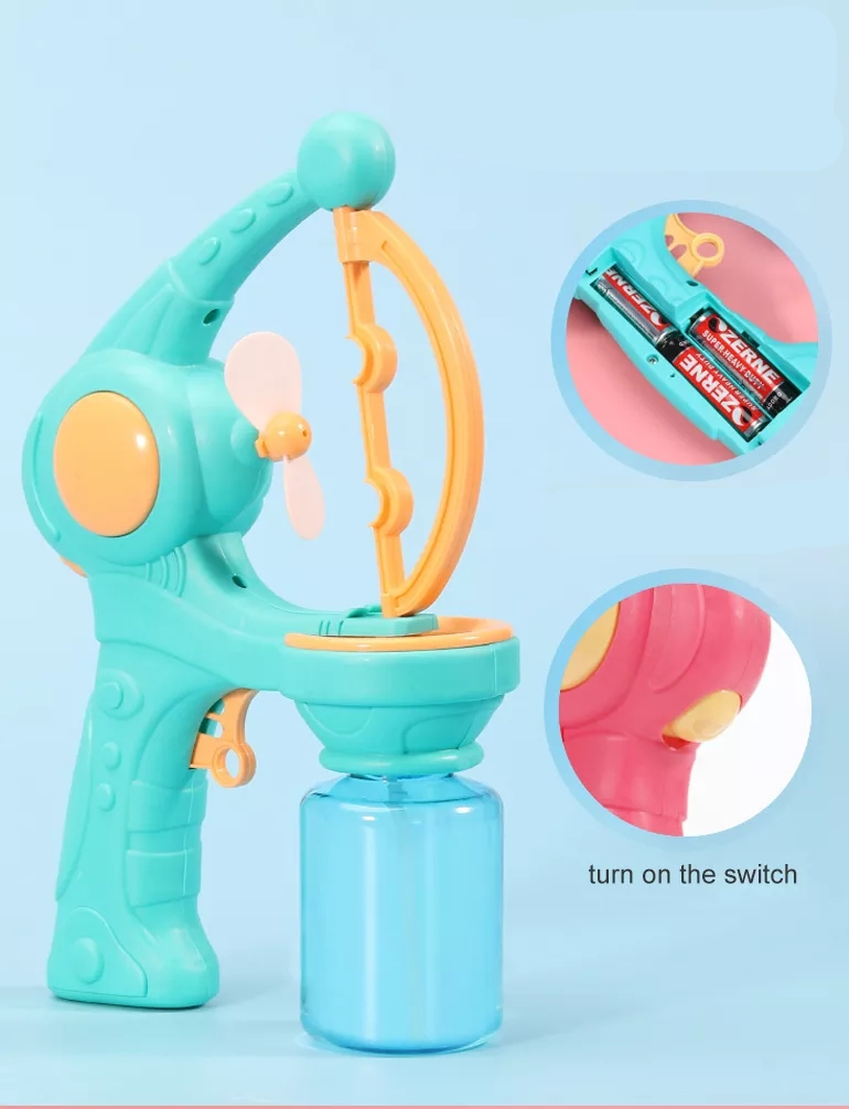 Automatische Seifenblasen Maschine Kinder Outdoor Spielzeug Bubble Maker inkl. 110ml Lauge (Batteriebetrieben) - Blau