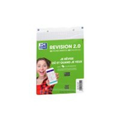 Oxford Revision 2.0 - Pack de 32 Fiches Bristol - A5 - petits carreaux - perforées - blanc