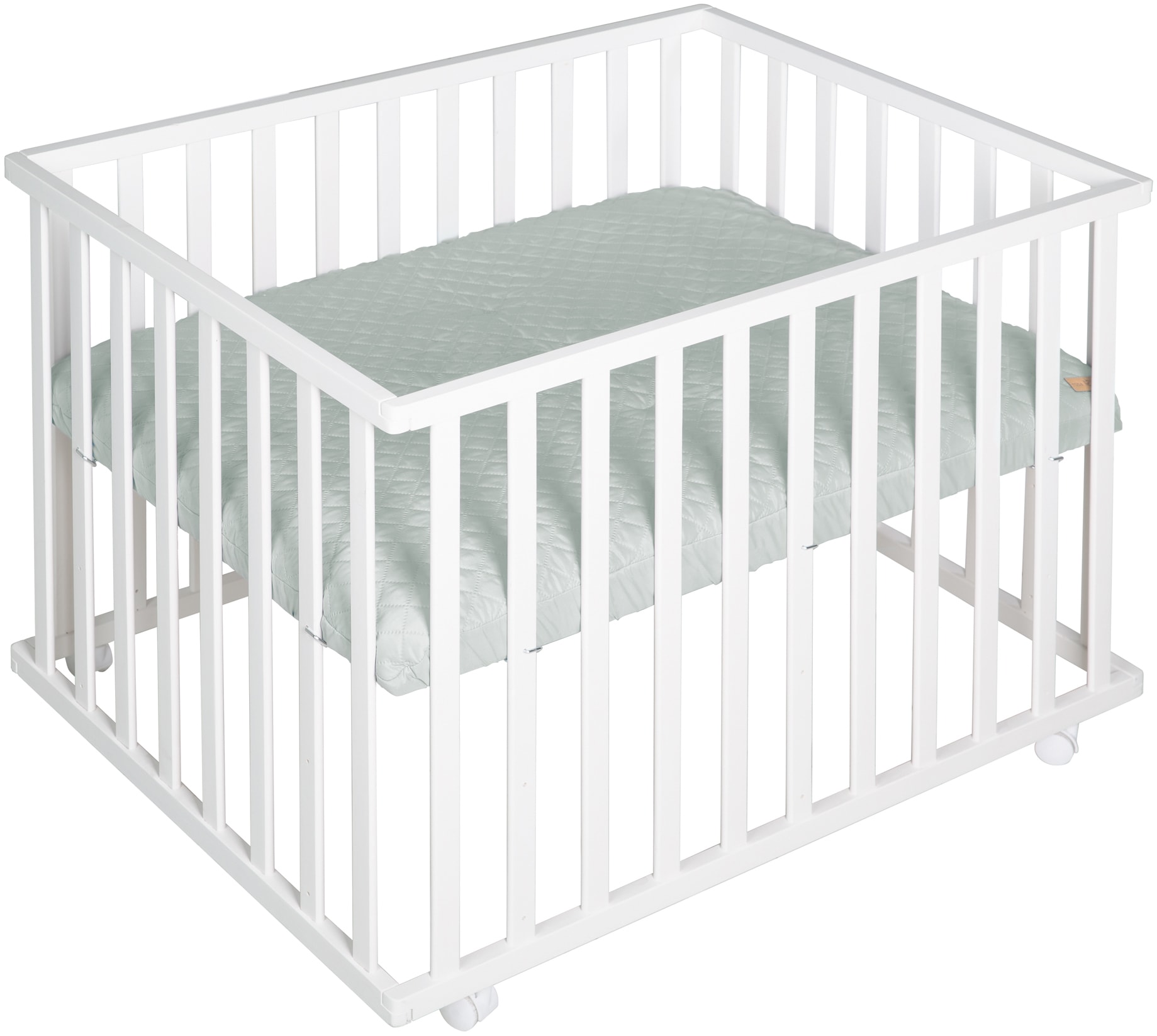 roba® Laufgitter »Style weiss, 75x100 cm« bis 15 kg mit Laufgittereinlage frosty green