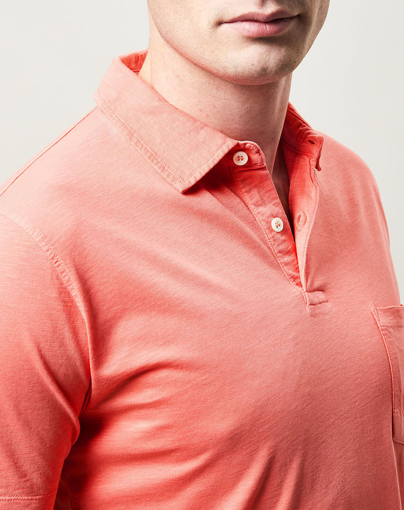 Hartford Polo en Coton rose corail