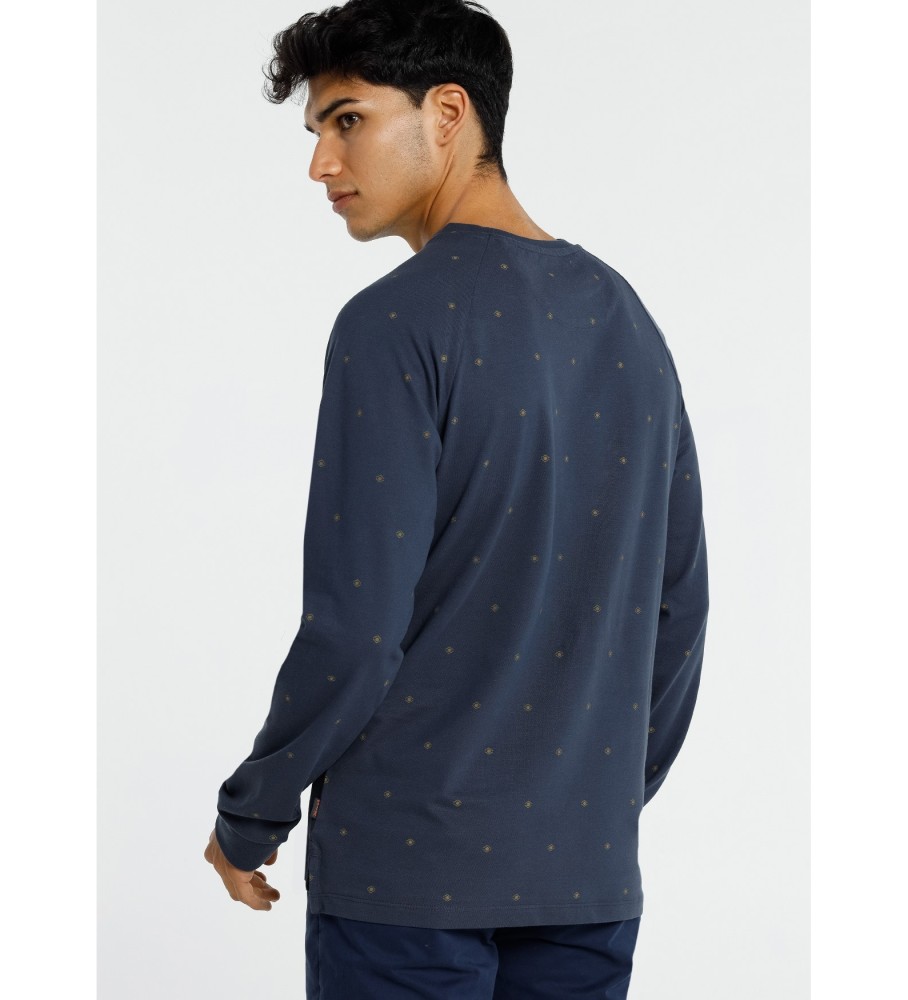 Camiseta Six Valves Pique Single Mini Print Azul Marinho