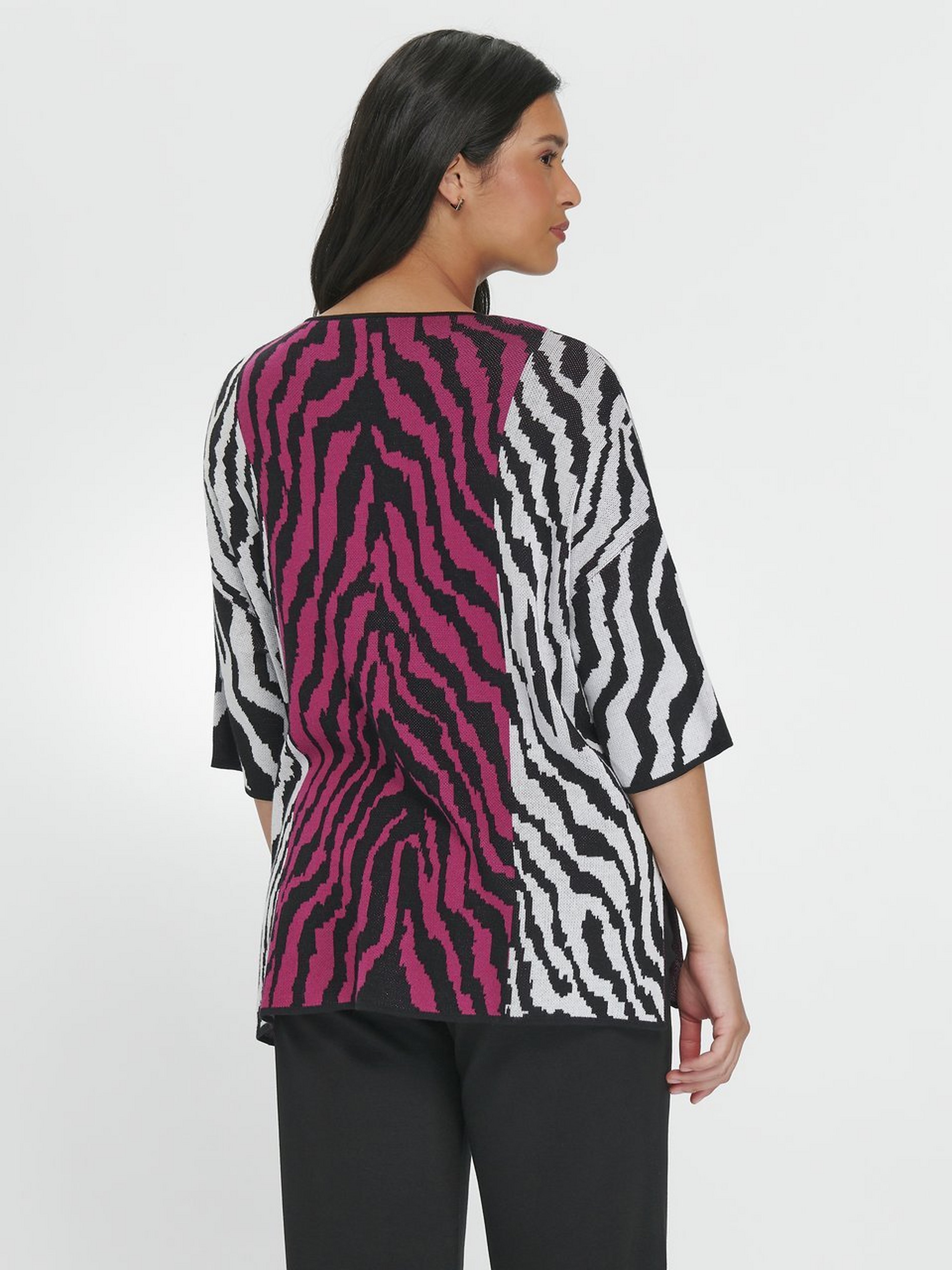 V-Pullover mit 3/4-Arm