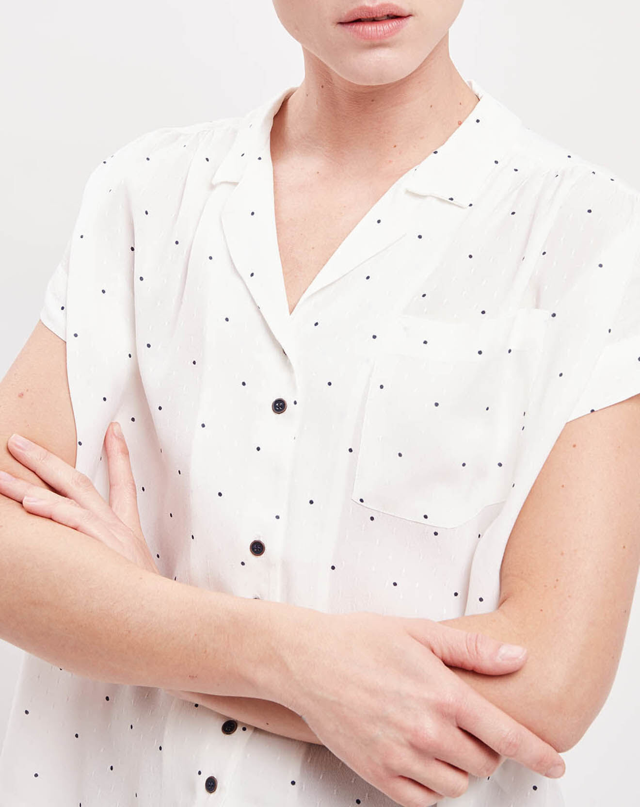 Harris Wilson Chemise Cadette à pois écrue