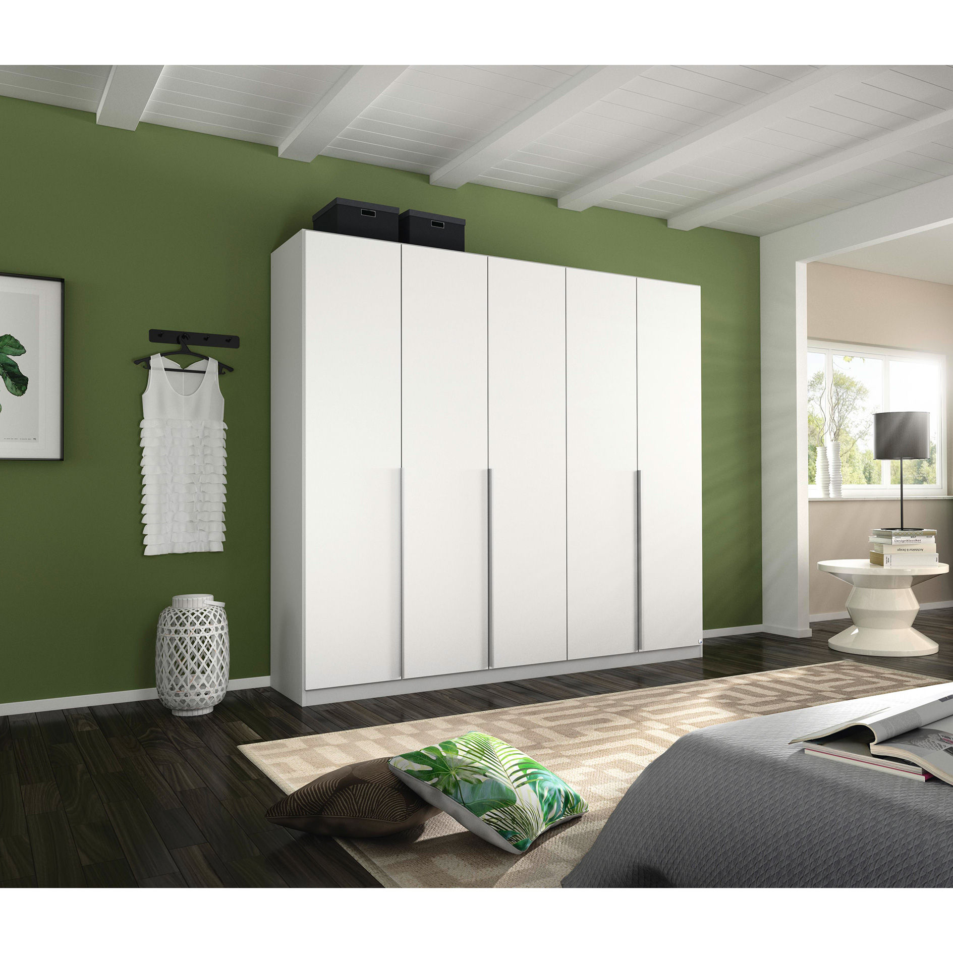 Drehtürenschrank - alpinweiß - 5-türig - 226x210 cm