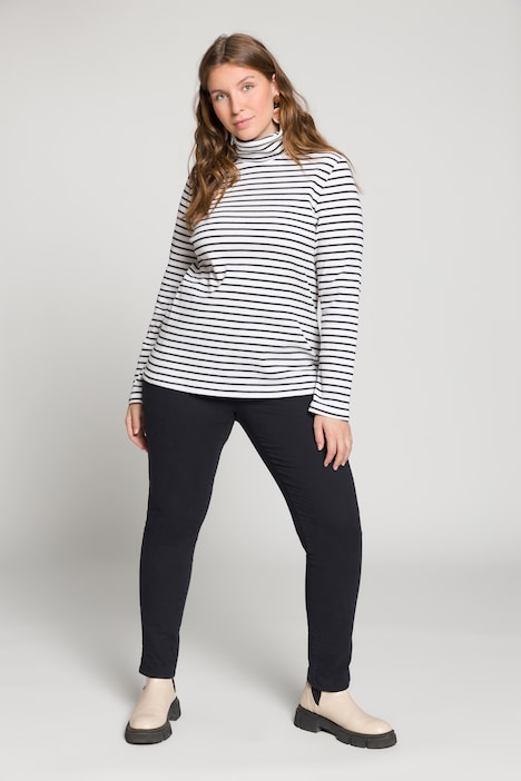 Shirt, gerippt, Slim, Rollkragen, Langarm, Biobaumwolle