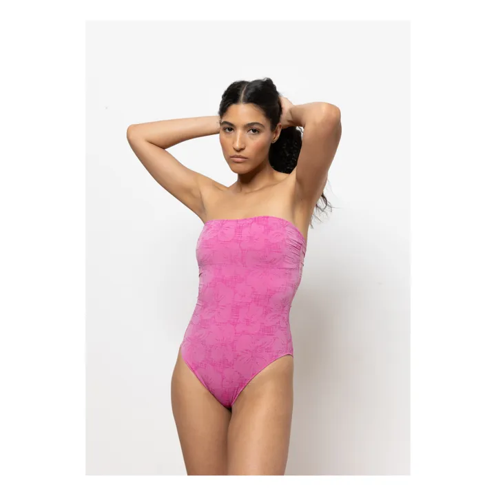 Caro luna Maillot 1 Pièce Cayetana Jacquard Fleurs | Rose