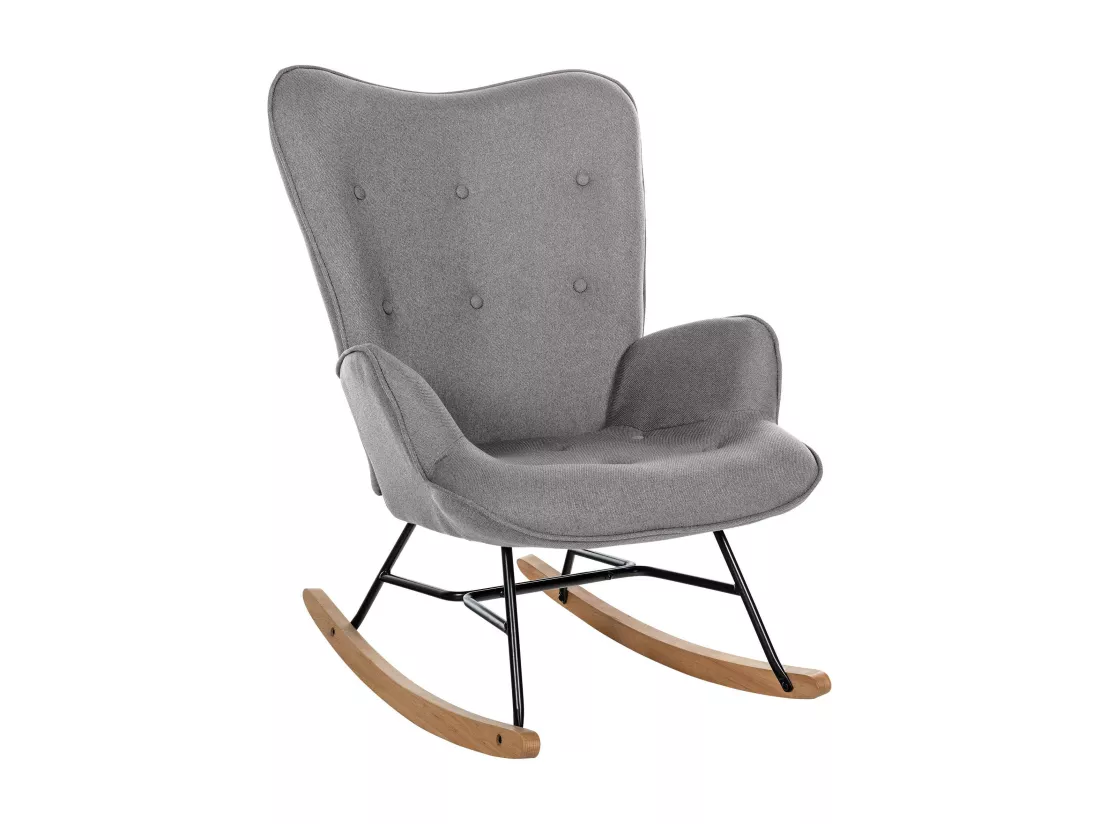 Chaise à bascule - Tissu & Métal - Gris - Sanka