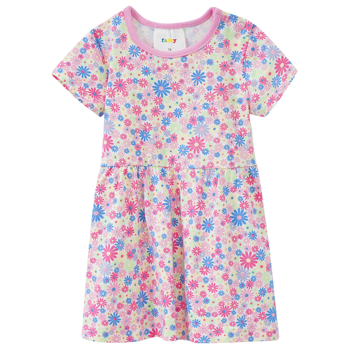 Famy 2 Baby Kleider mit Sommer Prints hellblau / weiss
