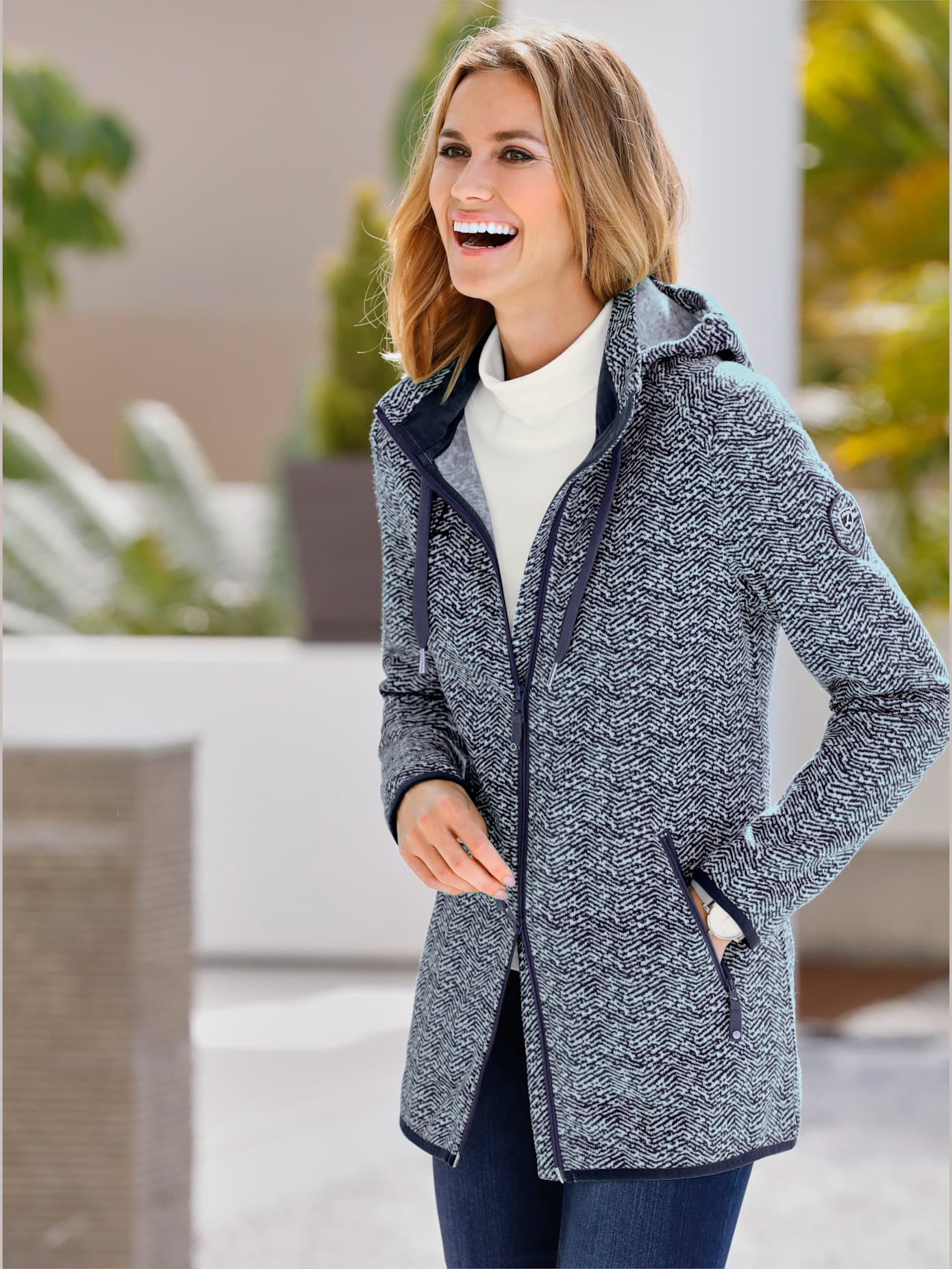 Veste polaire effet tricoté