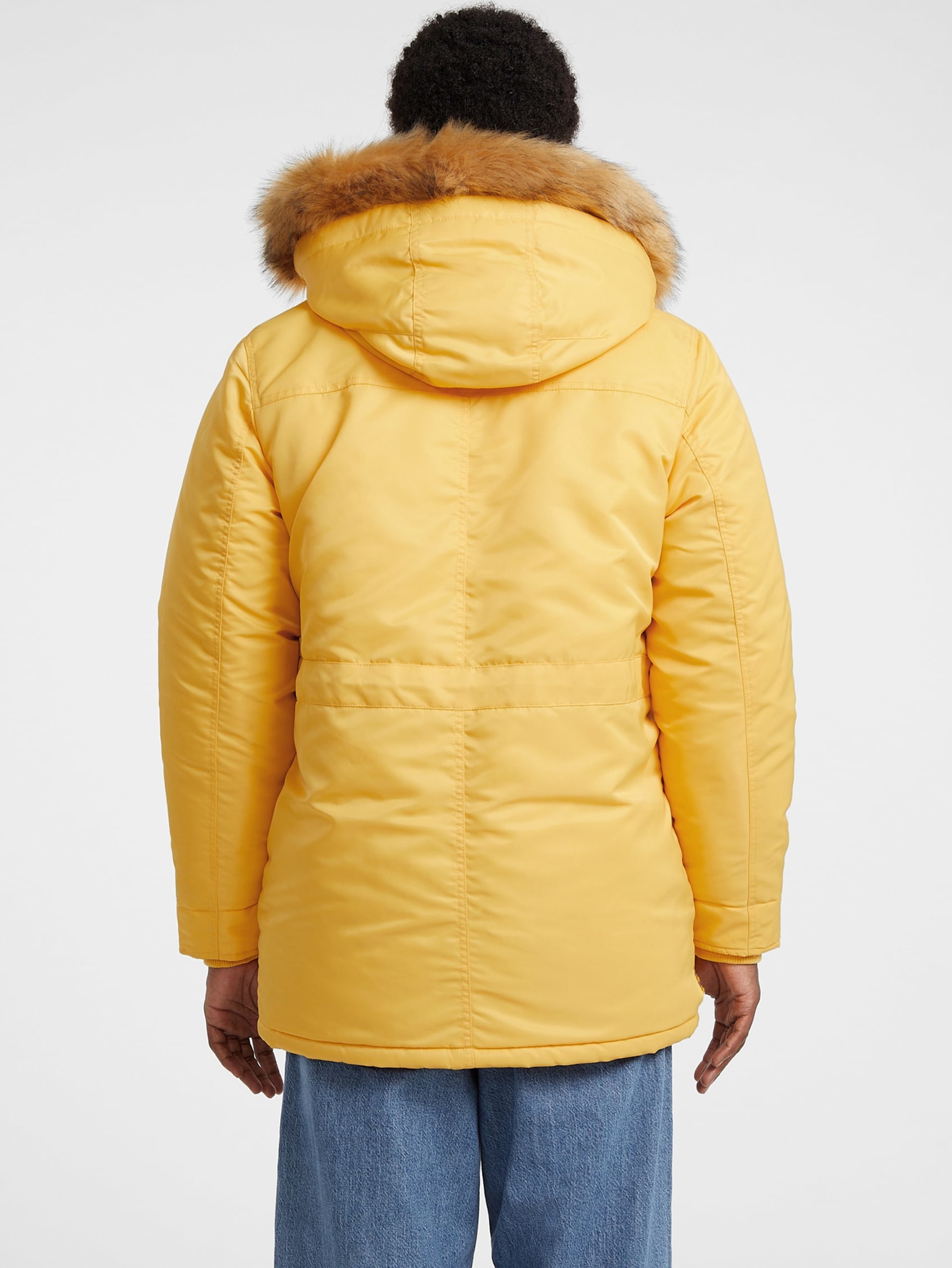 Parka com capuz em nylon