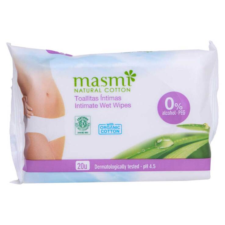 Bio Intimpflegetücher 100% Bio-Baumwolle Masmi, 20 St