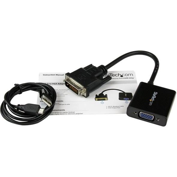 StarTech.com Câble adaptateur actif DVI vers VGA - Convertisseur DVI-D vers HD15 - M/F - 1080p