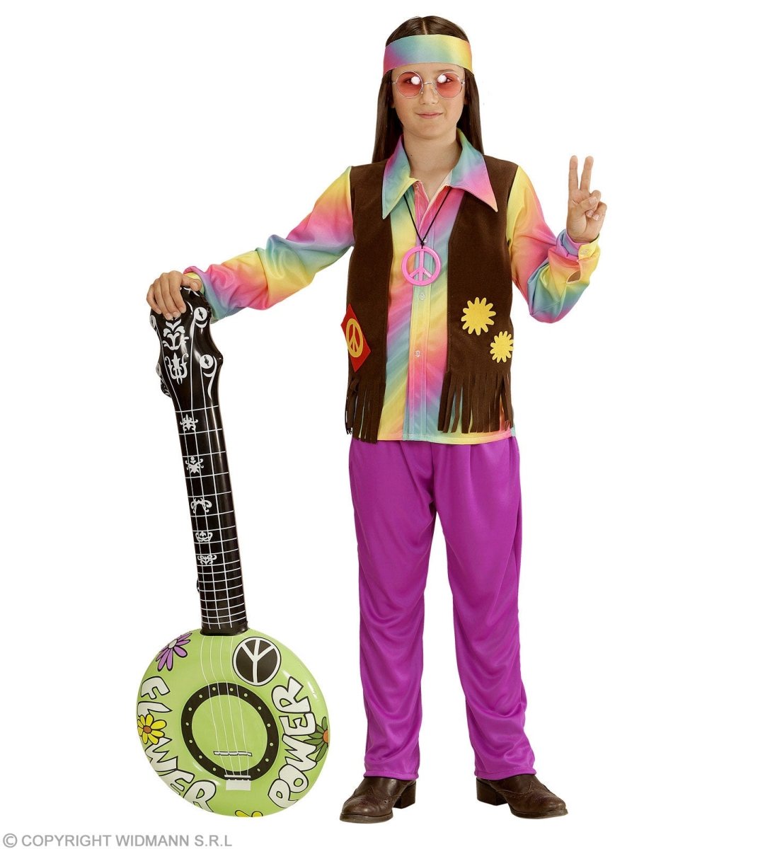 Hippie 60S Kostuum Jongen 4 delig