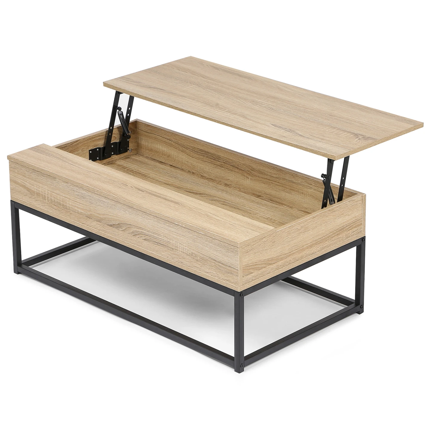 Table basse plateau relevable rectangulaire DETROIT design industriel