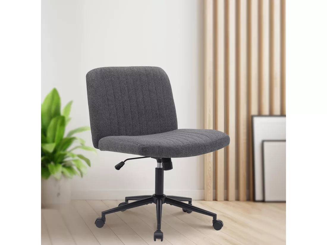 Chaise de bureau - Tissu - Gris foncé - Kingman