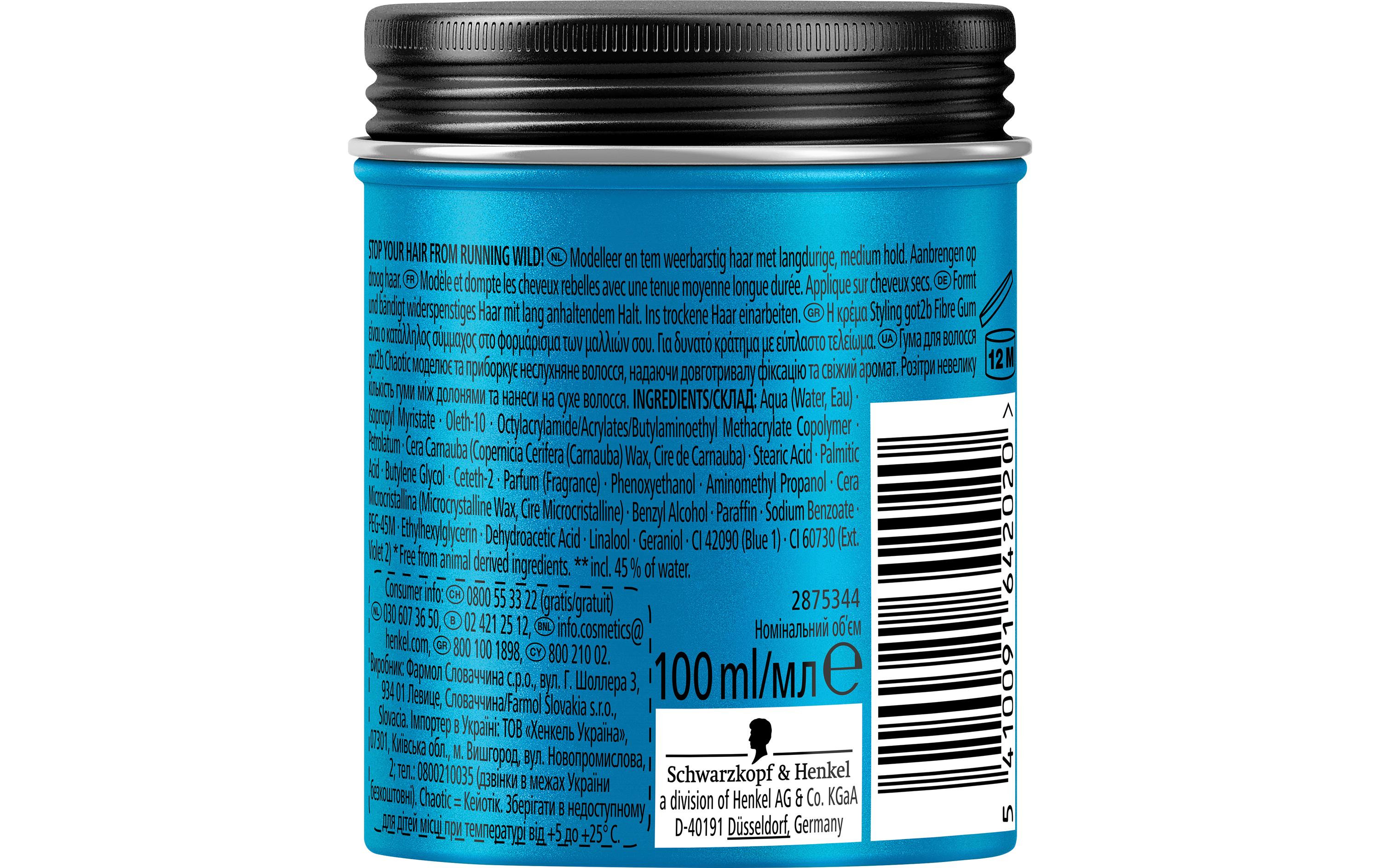 Haarpaste Chaotic fibre gum 100 mlPaste strukturiert und modelliert das Haar