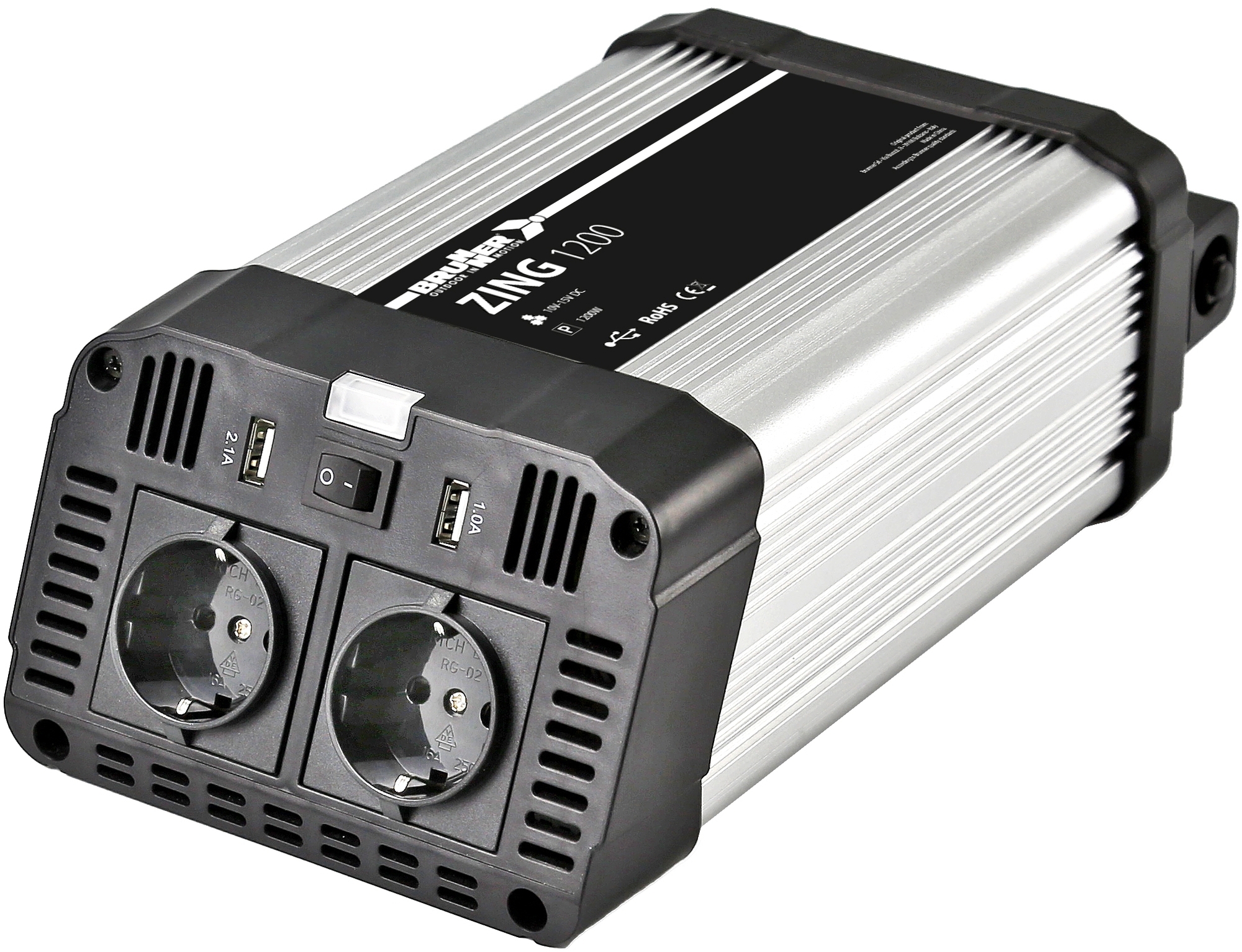 Brunner Zing Strom Wechselrichter 12 V auf 230 V Leistung 1200 W