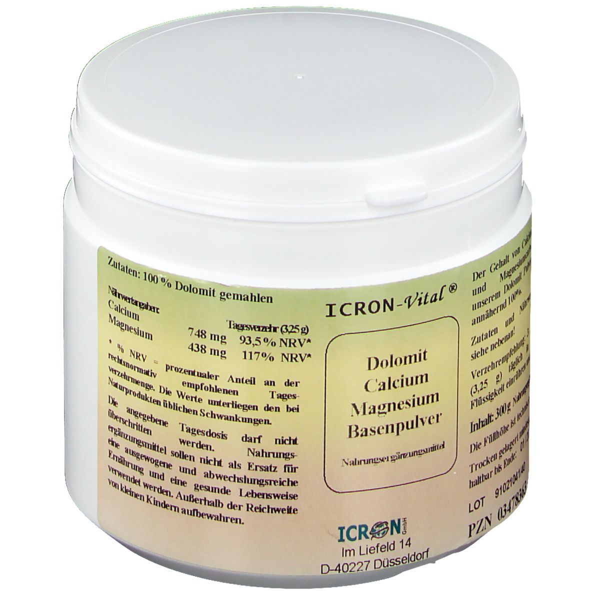 ICRON-Vital® Dolomit Calcium Magnesium Basenpulver