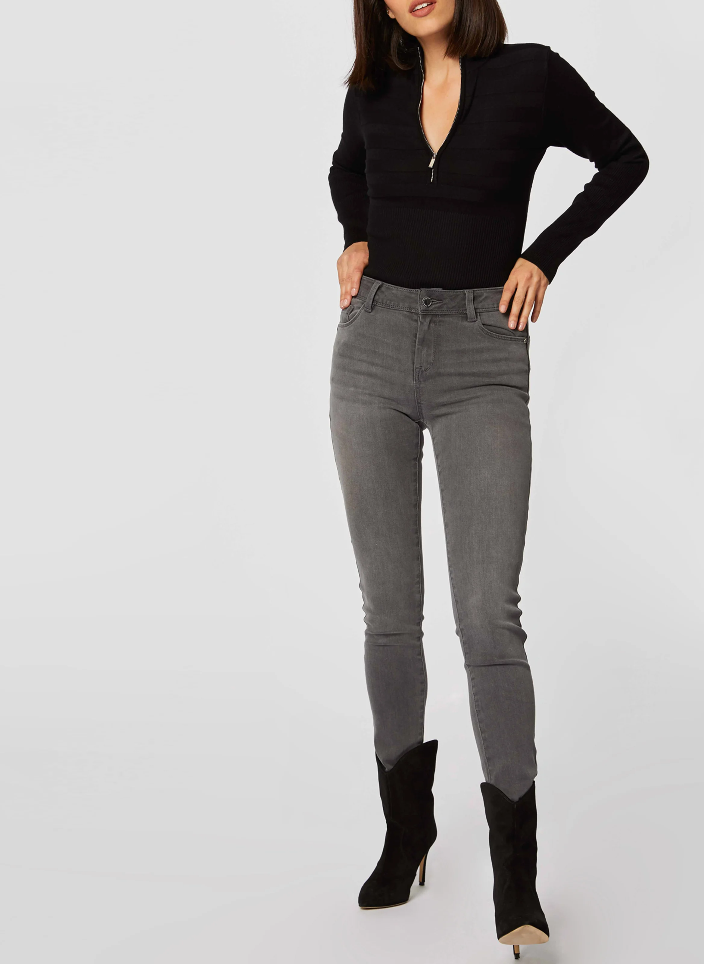 MENZIP.N - Pull col montant zippé | Noir