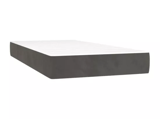Sommier tapissier et matelas et LED Gris foncé 90x190cm Velours
