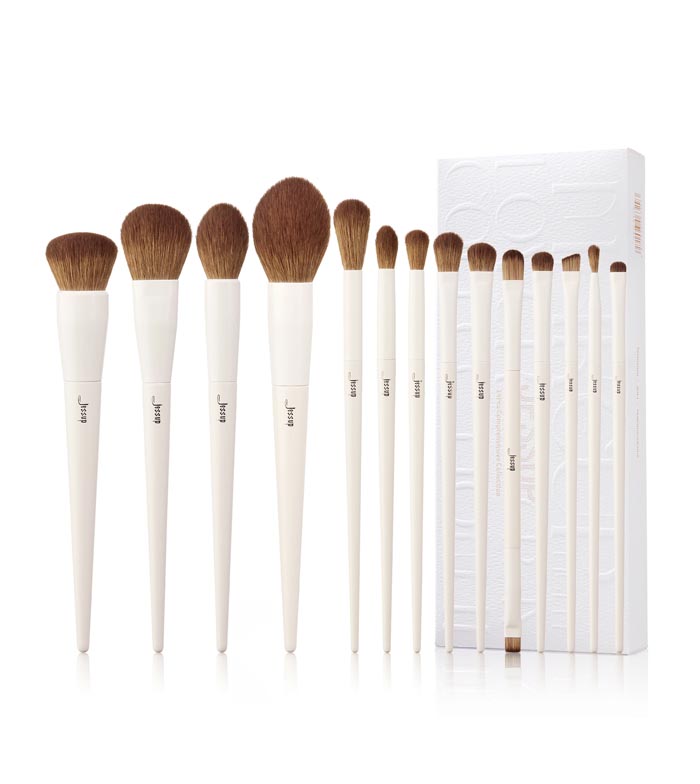 Jessup Beauty - *Makeup Lover Collection* - Conjunto de pincéis 14 peças - T329: Light Gray