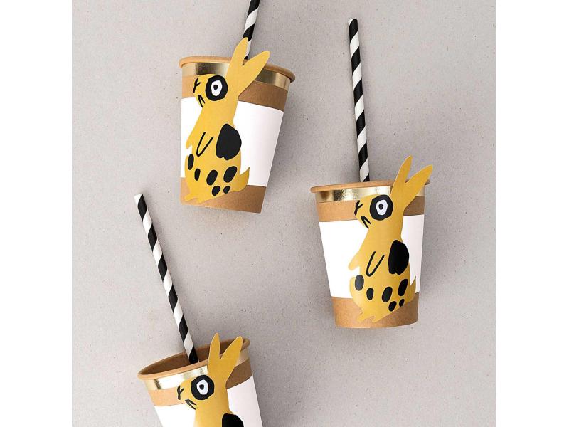 Rico Design Manschette für Pappbecher, Hase, 6 Stück Manschetten für Pappbecher