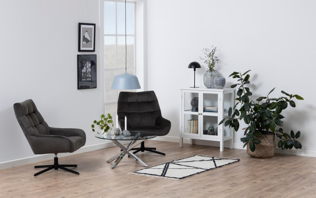 Brylle Fauteuil Fluweel - Bruingrijs