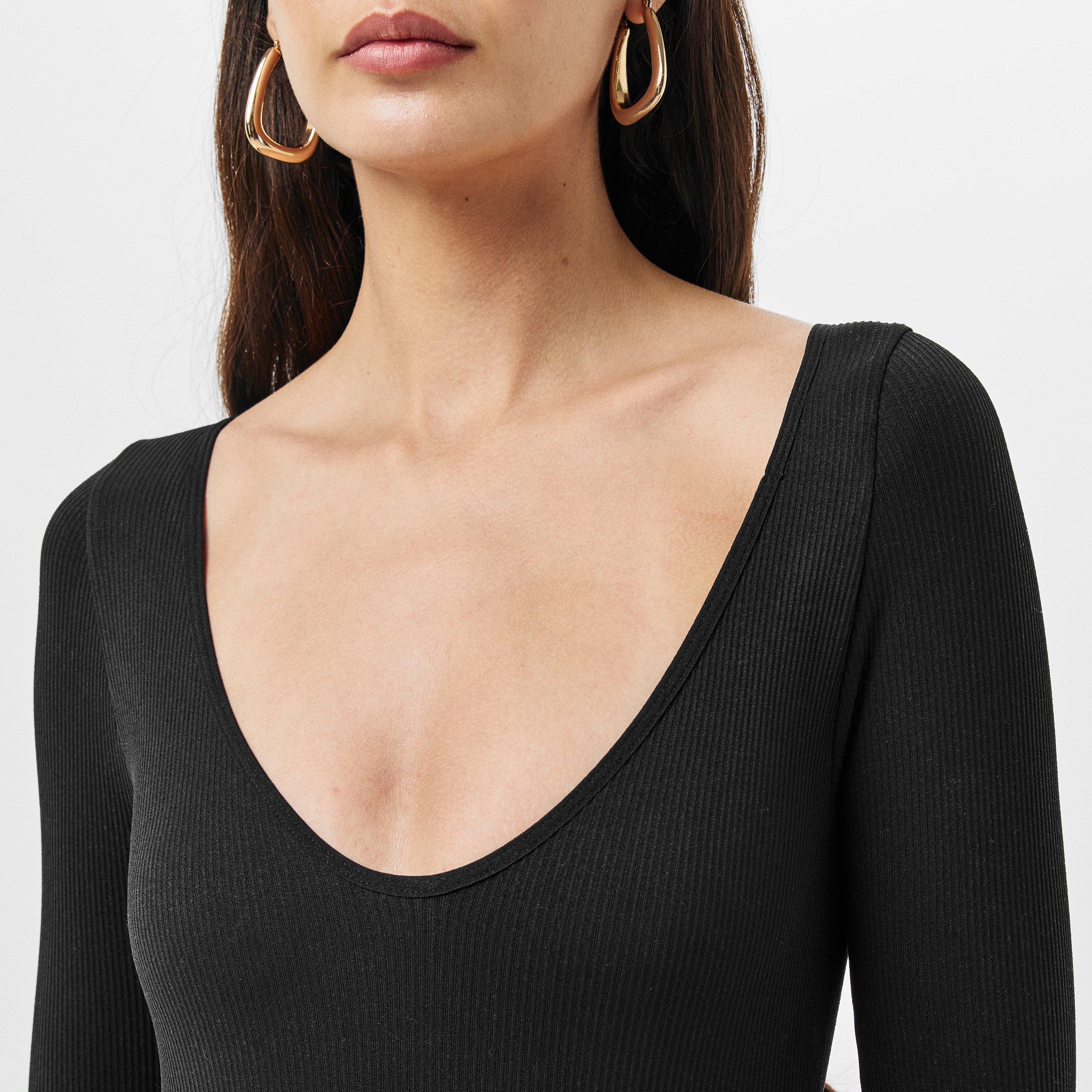 Missy Empire Plunge Ribbed Seamless Long Sleeve Jumpsuit