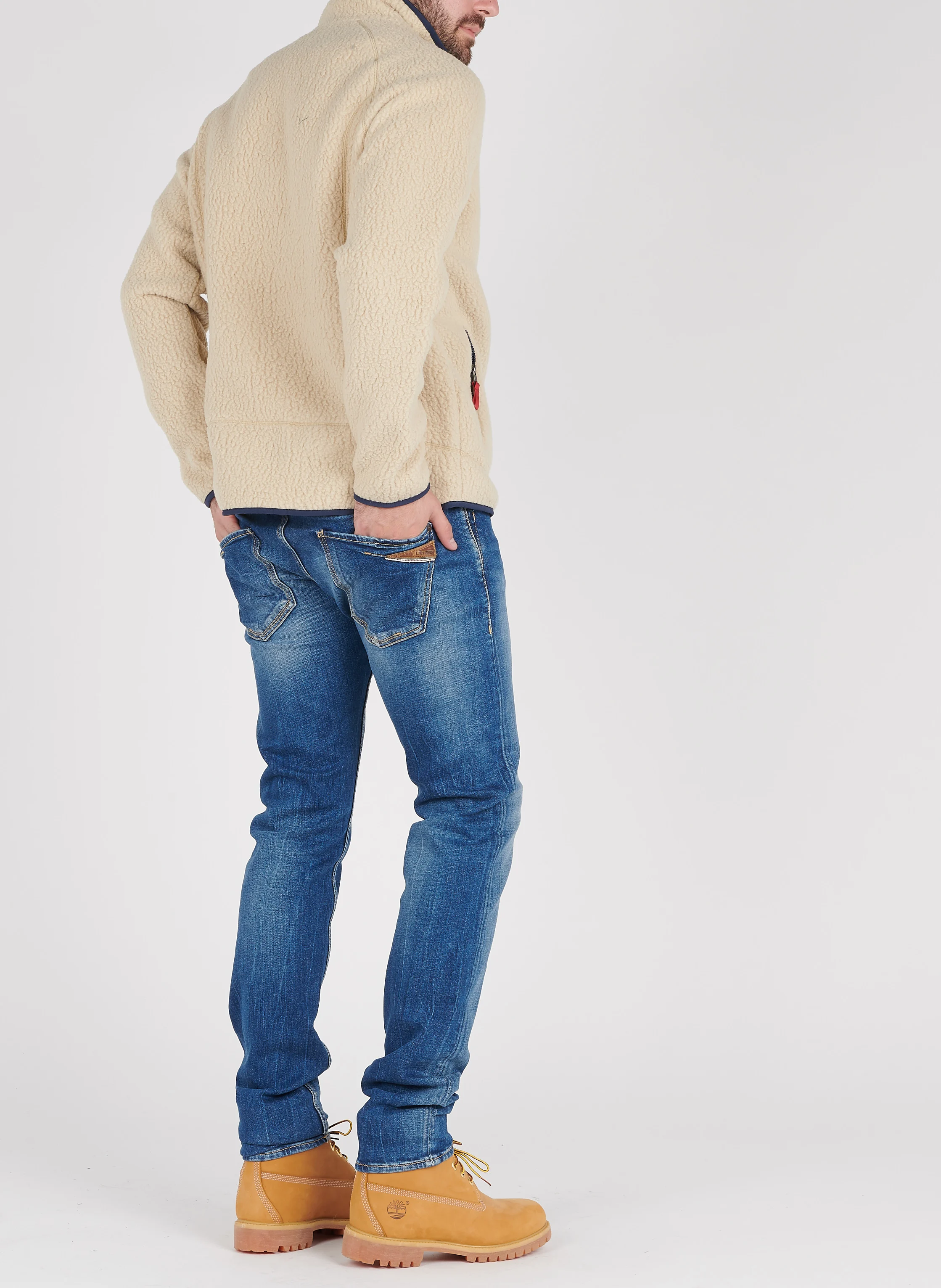 Polaire col montant texturée | Beige