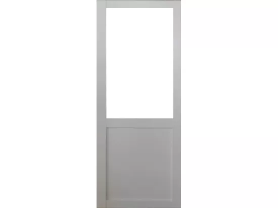 Porte Coulissante Atelier Blanc H204 X L83 Sans Meneau + Rail A Roulettes Noir Gd Menuiseries