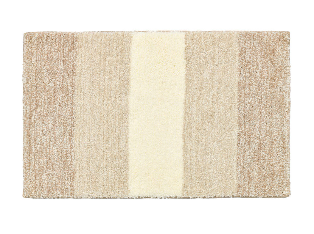 TAPETE CASA BANHO ACTUEL MICROFIBRA RECICLADO BEGE/BRANCO 50X80CM