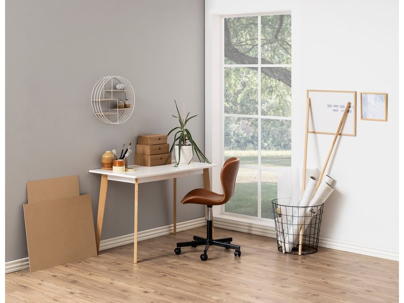 AC Design Bürostuhl Batilda, mit Polsterrücken, Cognac Schreibtischstuhl im Lederlook