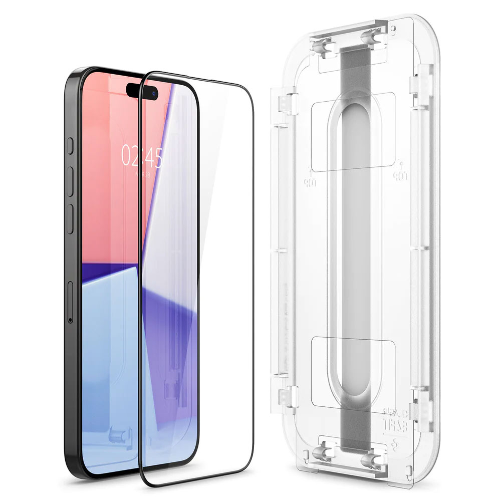 (2er Set) iPhone 15 Pro Max Glas Tr EZ Fit Panzer Glas Case Friendly mit Rahmen   Montagerahmen (AGL06873)