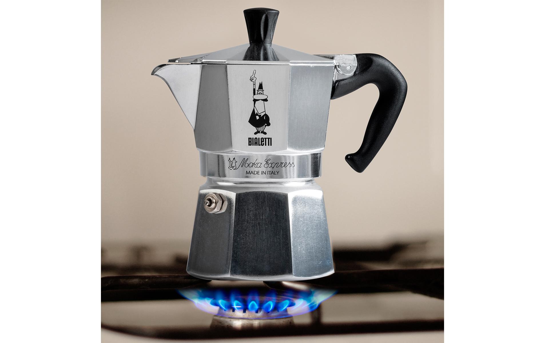 Espressokocher Moka Express 1 Tassen, RotItalienische Espressokanne – ein Design-Klassiker