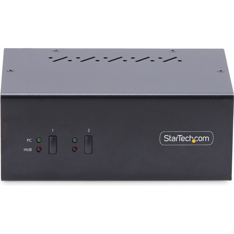 StarTech.com Switch KVM 2 Ports pour Deux Moniteurs, 4K60Hz, 2 Ports USB 5Gbps, 2 Ports USB 2.0 HID - Commutateur KVM DisplayPort avec Commutation par Touches, Conforme TAA - Protection ESD Niveau 3