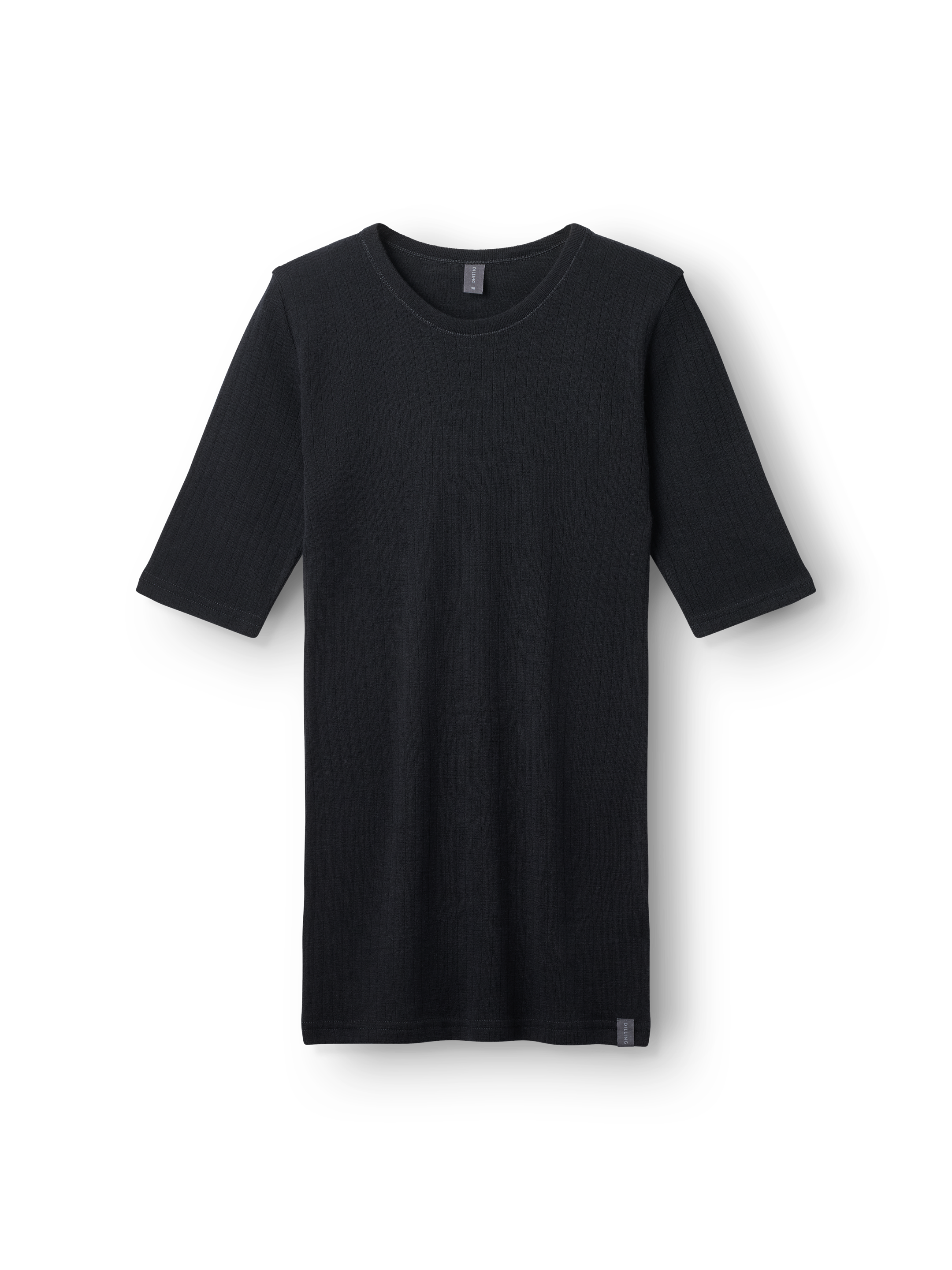 T-shirt van merinowol voor dames in Zwart