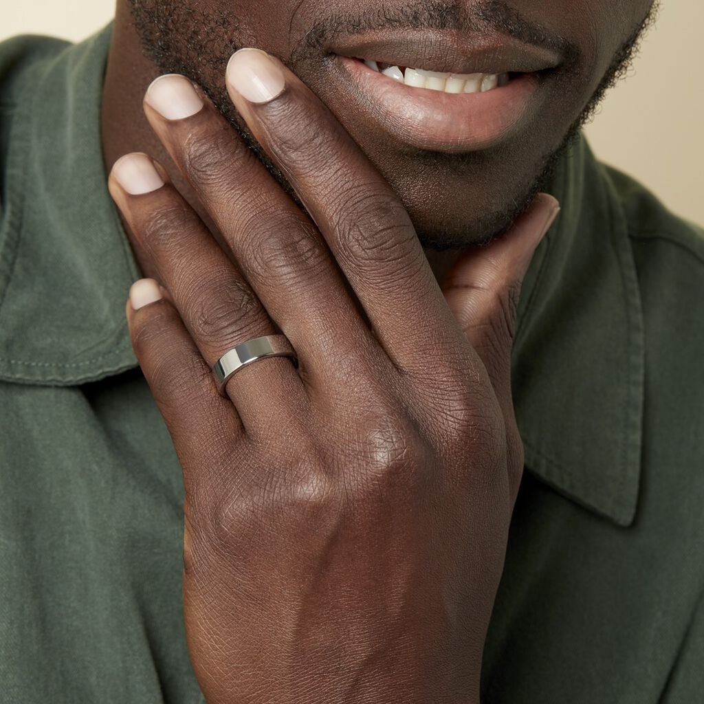 Bague Jourdan Ahou Acier Blanc Diamant